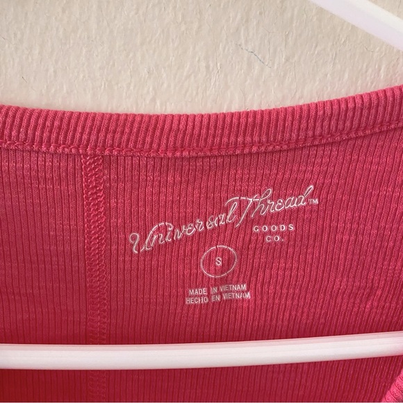 Universal Thread Pink Ribbed Long Sleeve Top - Picture 3 of 3